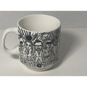 Music Rock N Roll Coffee Mug Black White Cameo China